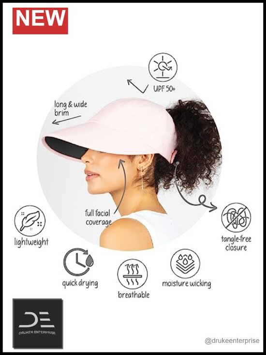 Wide Brim Ponytail Sun Hat, UPF 50, Lightweight Adjustable main image 5